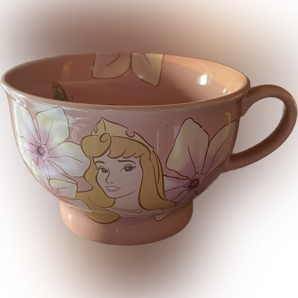 Disney Store Sleeping Beauty Aurora Pink Flowers Butterflies Coffee Mug - Picture 2 of 4